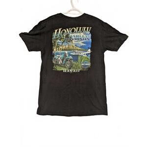 Harley-Davidson Honolulu Hawaii Aloha Tee - Vintage Black 2010 Large